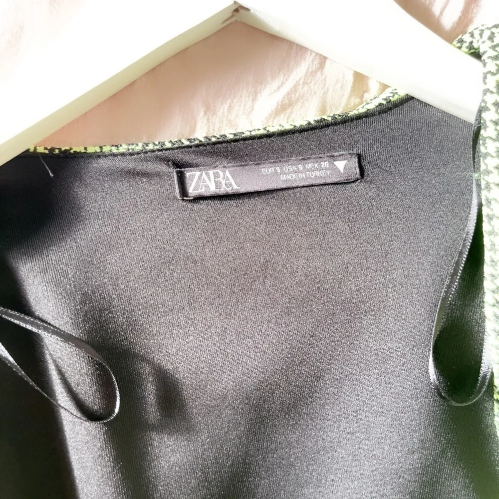 Rare Zara Cropped Green Size S plaid